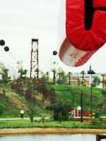 Gran Tirolina sobre el lago de Parque Europa Torrejón